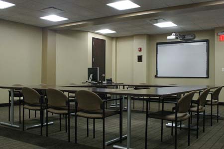 Classroom available for rental with seating for 15, Smart board and computer included